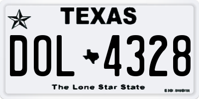 TX license plate DOL4328