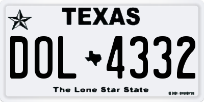 TX license plate DOL4332