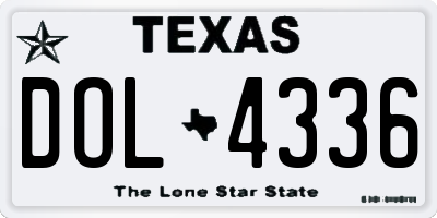 TX license plate DOL4336