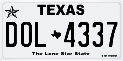 TX license plate DOL4337