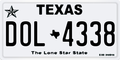 TX license plate DOL4338