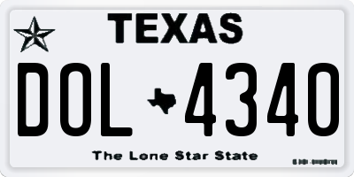 TX license plate DOL4340