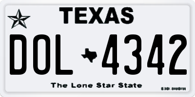 TX license plate DOL4342