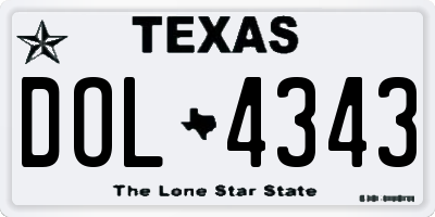 TX license plate DOL4343