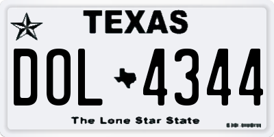 TX license plate DOL4344