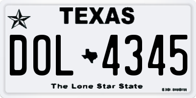 TX license plate DOL4345