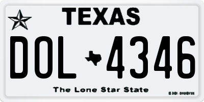 TX license plate DOL4346