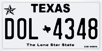 TX license plate DOL4348