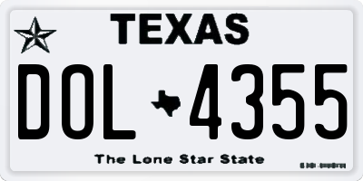 TX license plate DOL4355