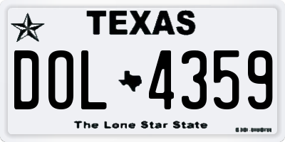 TX license plate DOL4359
