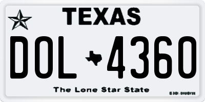 TX license plate DOL4360