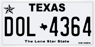 TX license plate DOL4364
