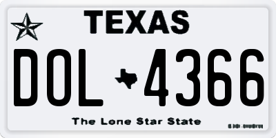 TX license plate DOL4366
