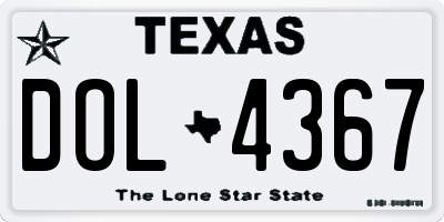 TX license plate DOL4367