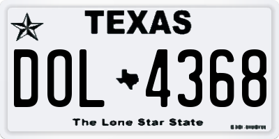 TX license plate DOL4368