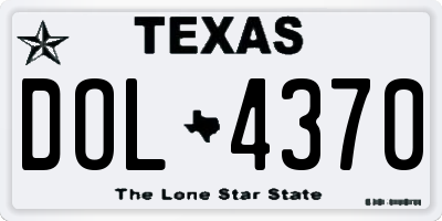 TX license plate DOL4370