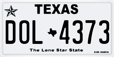 TX license plate DOL4373