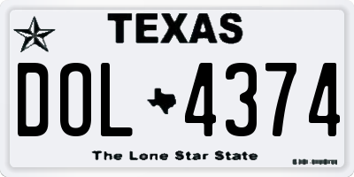 TX license plate DOL4374