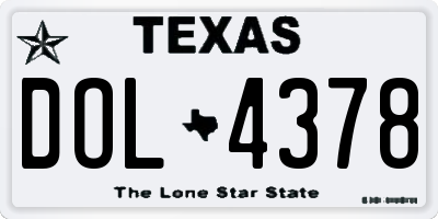 TX license plate DOL4378