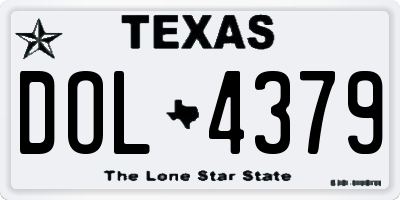 TX license plate DOL4379