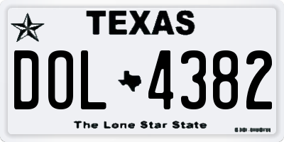 TX license plate DOL4382