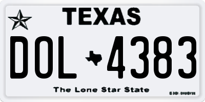 TX license plate DOL4383