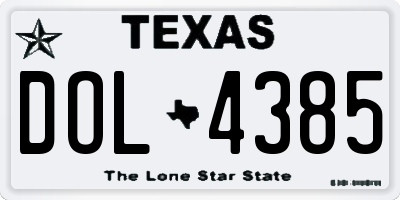 TX license plate DOL4385