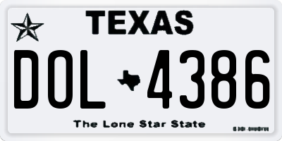 TX license plate DOL4386