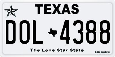 TX license plate DOL4388