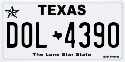 TX license plate DOL4390