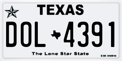 TX license plate DOL4391