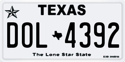 TX license plate DOL4392