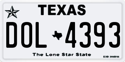 TX license plate DOL4393