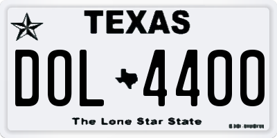 TX license plate DOL4400