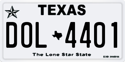 TX license plate DOL4401