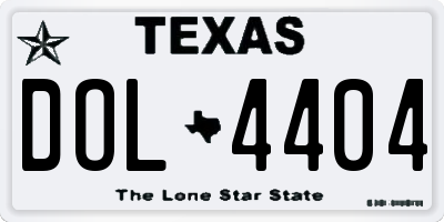 TX license plate DOL4404