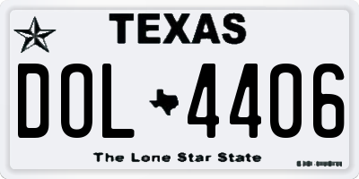 TX license plate DOL4406