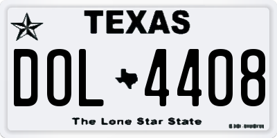 TX license plate DOL4408