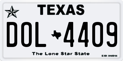 TX license plate DOL4409