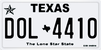 TX license plate DOL4410