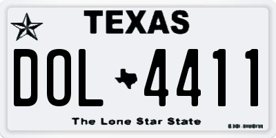 TX license plate DOL4411