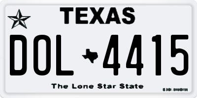 TX license plate DOL4415