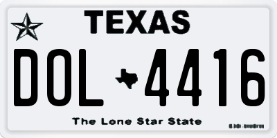 TX license plate DOL4416