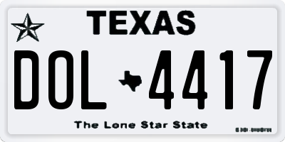 TX license plate DOL4417