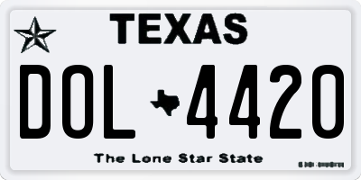 TX license plate DOL4420