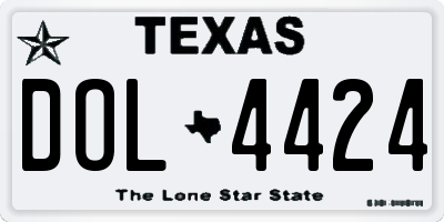 TX license plate DOL4424