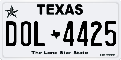 TX license plate DOL4425