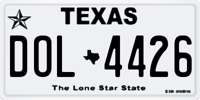 TX license plate DOL4426