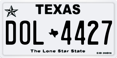 TX license plate DOL4427