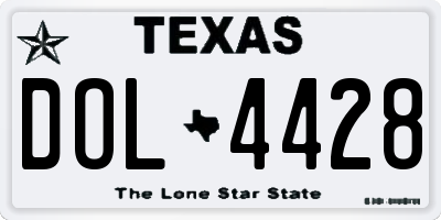 TX license plate DOL4428